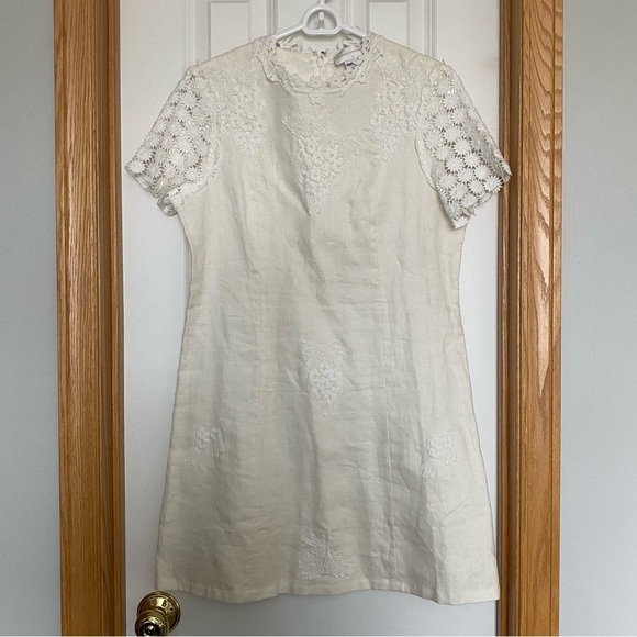 Anthropologie Corey Lynn Calter Lorient Linen Dress Size 6 Petite - Picture 2 of 8